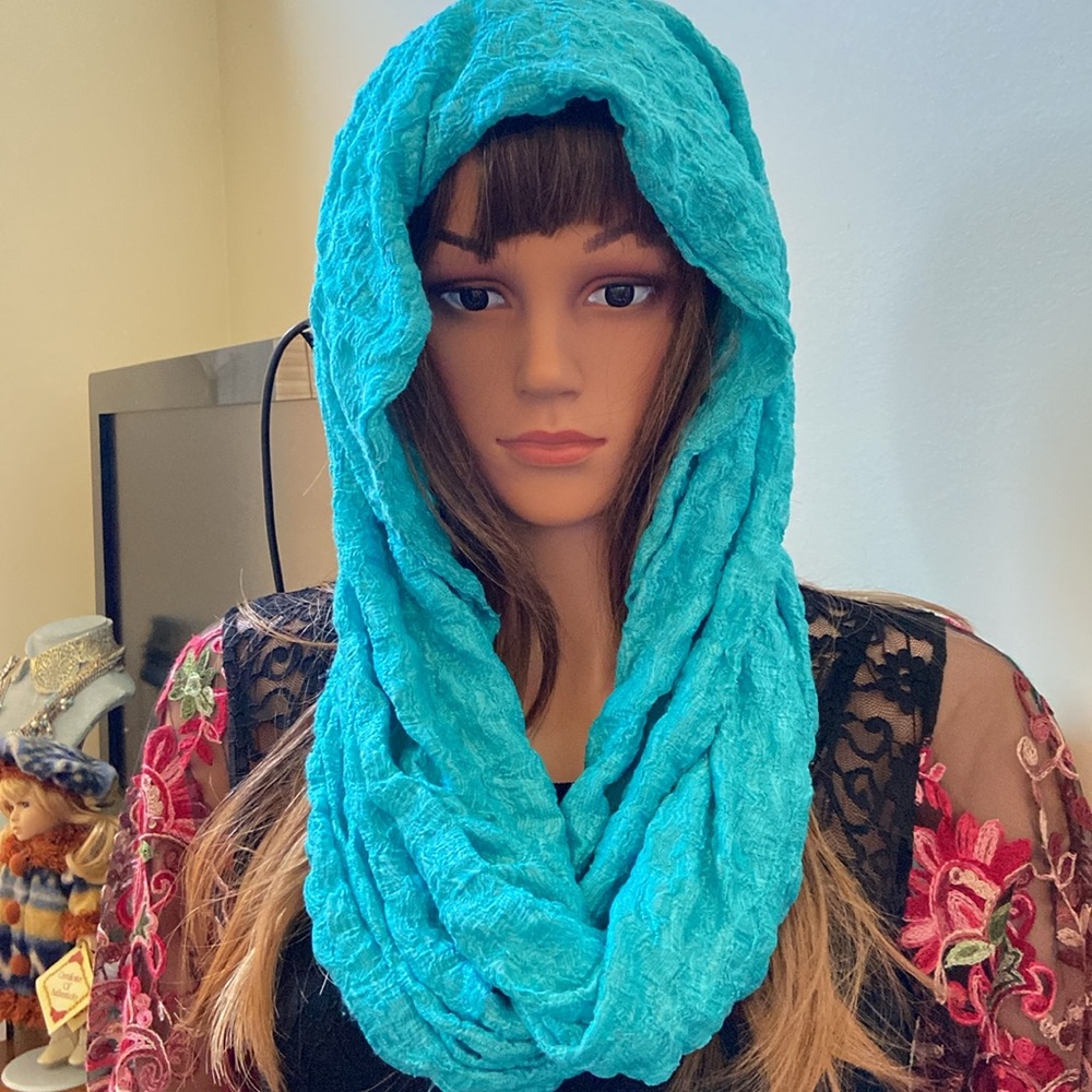 Beautiful blue infinity scarf